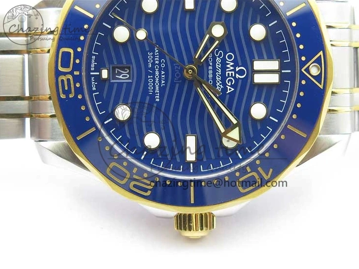 0503 2018 Seamaster Diver 300M SS YG VSF 1:1 Best Edition YG Bezel Blue Dial on SS YG Bracelet A Effortless 7897